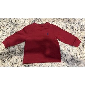 Polo Ralph Lauren Dark Red Baby Boys Long Sleeve T-Shirt 9 Months New With Tags